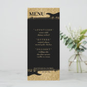 Menu Parties scintillant en noir et or Guitare Mariage (Debout devant)