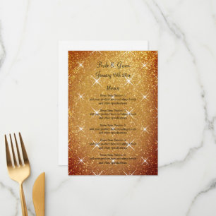 Menu Parties scintillant flamboyante or brillant mariag