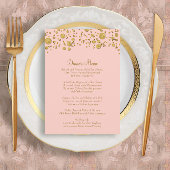 Menu Parties scintillant Gold Leaf Confetti Dot Elégant