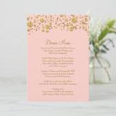 Menu Parties scintillant Gold Leaf Confetti Dot Elégant (Debout devant)