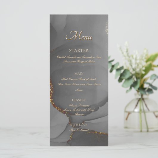 Menu Parties scintillant grise Alcool Encre Élégant men (Debout devant)