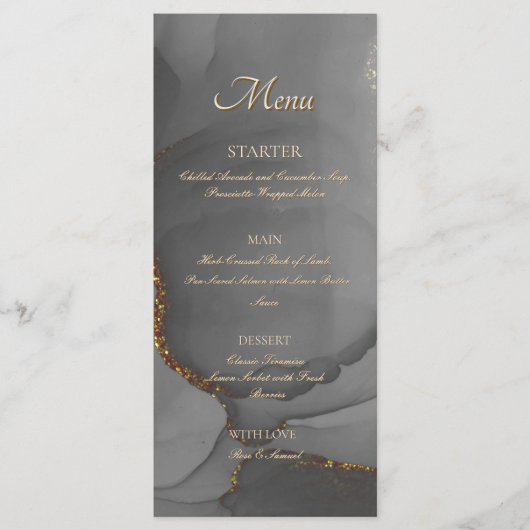 Menu Parties scintillant grise Alcool Encre Élégant men (Devant)