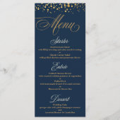 Menu Parties scintillant marine et or Confetti Mariage  (Devant)