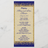 Menu Parties scintillant Or moderne sur Royal Blue (Devant)