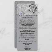 Menu parties scintillant, Rose, Diamants & Bow Mar (Devant / Derrière)