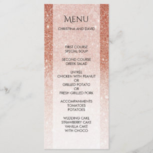 Menu Parties scintillant Rose d'or brillant