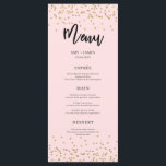 Menu Parties scintillant rose et or<br><div class="desc">Conçue pour coordonner avec notre collection de mariages de Parties scintillant rose et or, cette carte de menu personnalisable assortie comporte une bordure de parties scintillant or sur arrière - plan rose. Pour une personnalisation plus avancée de cette conception, cliquez sur le bouton "PERSONNALISER" ci-dessus. Veuillez noter que la parties...</div>