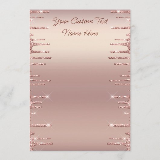 Menu Parties scintillant rose Gold Blush Drivers Your T (Devant)