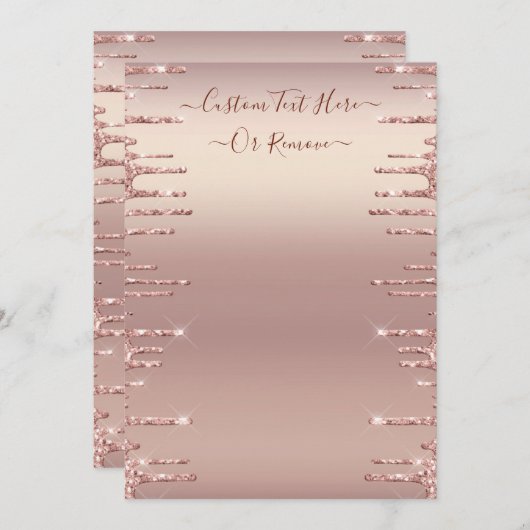 Menu Parties scintillant rose Gold Blush Éclairage Lect (Devant / Derrière)