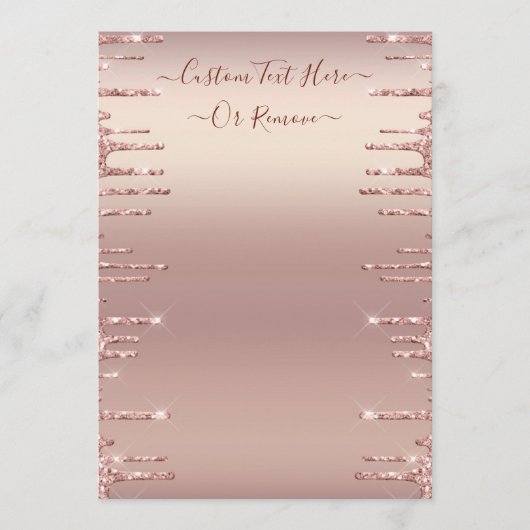 Menu Parties scintillant rose Gold Blush Éclairage Lect (Devant)