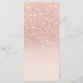 Menu parties scintillant rose or faux rose ombre mariag (Dos)