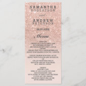 Menu parties scintillant rose or faux rose ombre mariag (Devant)