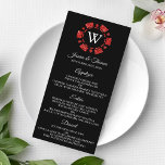 Menu Parties scintillant rouge Monogram Poker Chip Casi<br><div class="desc">Célébrez dans le style grâce à ces menus mariages à thème casino tendance. Le design est facile à personnaliser avec votre propre libellé et votre famille et vos amis seront ravis quand ils recevront ces fabuleuses cartes de menu mariage.</div>