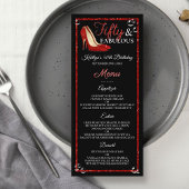 Menu Parties scintillant rouge talons hauts | Cinquante