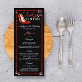 Menu Parties scintillant rouge talons hauts | Quarante