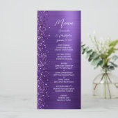 Menu Parties scintillant violet de glam brossé Mariage  (Debout devant)