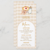 Menu Pastel A Little Cutie Pie En vichy Fall Baby showe (Devant / Derrière)