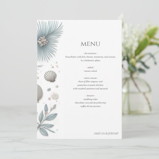 Menu Pastel Beach Wedding (Debout devant)