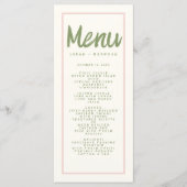 Menu Pastel écriture manuscrite typographie Retro Maria (Devant)