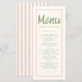 Menu Pastel écriture manuscrite typographie Retro Maria (Devant / Derrière)