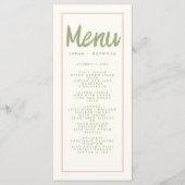 Menu Pastel écriture manuscrite typographie Retro Maria (Devant)