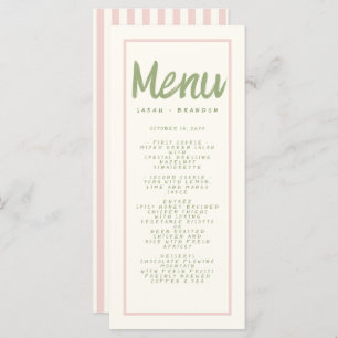 Menu Pastel écriture manuscrite typographie Retro Maria