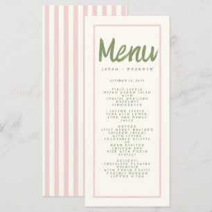 Menu Pastel écriture manuscrite typographie Retro Maria