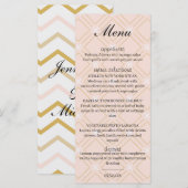 Menu Pastel pêche et géométrique doré (Devant / Derrière)