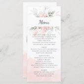 Menu Pastel Pink and Green Roses Wedding (Devant / Derrière)