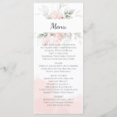 Menu Pastel Pink and Green Roses Wedding (Devant)