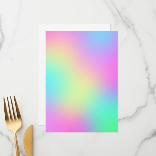Menu Pastel Rainbow Colonnes Abstrait Blur Gradient Omb (Devant/Arrière en situation)