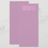 Menu Pastel Violet & Rose Clair | Texte Moderne Éditabl (Devant / Derrière)