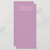 Menu Pastel Violet & Rose Clair | Texte Modifiable Mode (Devant / Derrière)