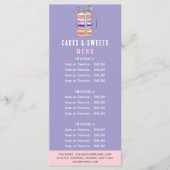 Menu Pâtisserie Chef gâteaux & sucreries Macaron Tarifs (Devant)