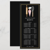 Menu Pâtisserie Chef Pâtissier Ustensiles de Cuisine No (Devant / Derrière)