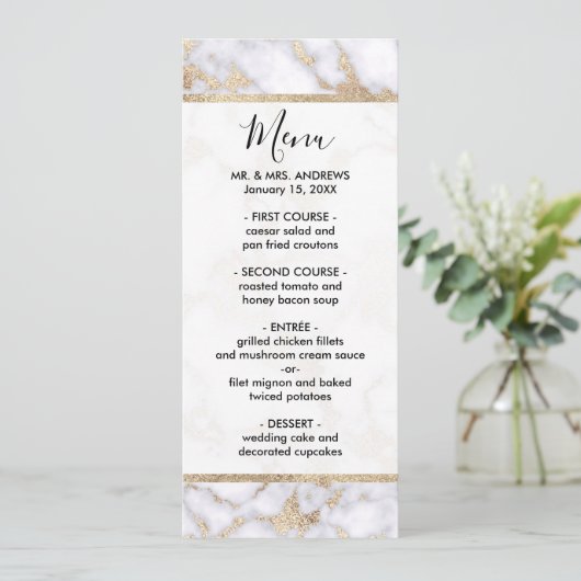 Menu Pattern de Chic White Gold Foil (Debout devant)