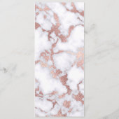 Menu Patterns de Chic Rose Gold White Marble Stone (Dos)