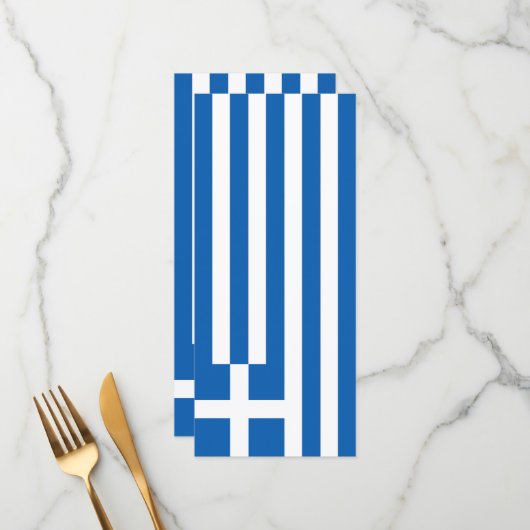 Menu pavillon de la Grèce (Devant/Arrière en situation)