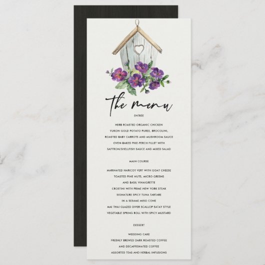 MENU PAYS BLANC MARIAGE FLEURIER RUSTIQUE (Devant / Derrière)