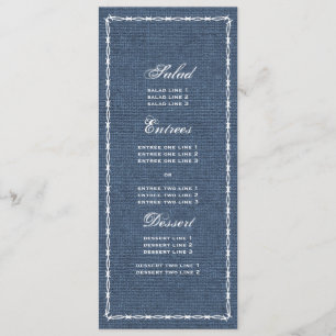 Menu Pays Bleu Denim et fil Barb