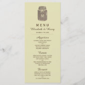 Menu Pays Burlap Mason Jar Mariage (Devant)