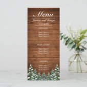 Menu Pays de bois enneigé et forêt de pins pour mariage (Debout devant)