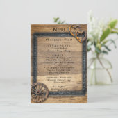 Menu Pays Ouest Mariage Twig Frame Wagon Wheel (Debout devant)