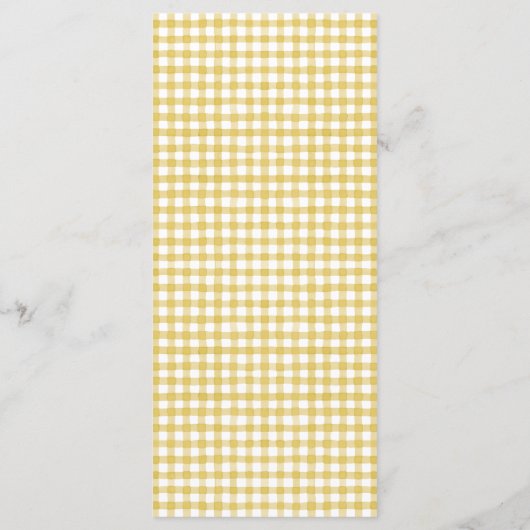 Menu Pays Russe Tournesol Jaune Mariage d'aquarelle (Dos)