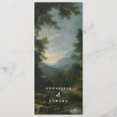 Menu Paysage artistique de mariage romantique Nature  (Dos)