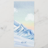 Menu Paysage de montagne d'aquarelle Mariage rustique (Dos)