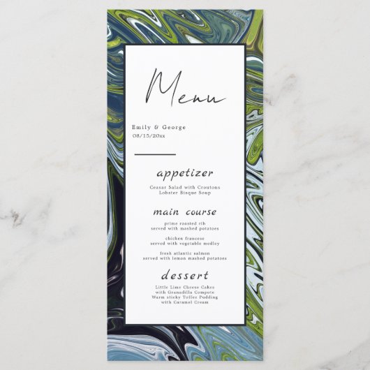 Menu Paysage minimal moderne Mariage artistique Abstrai (Devant)