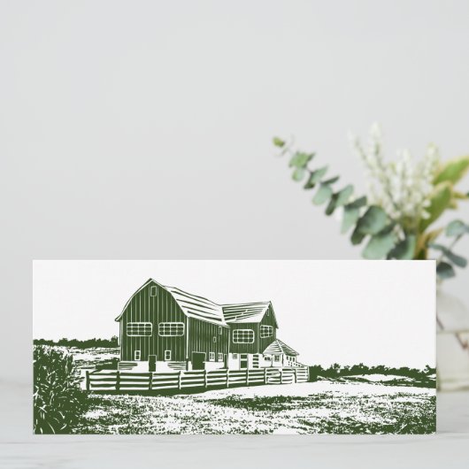 Menu Paysage rural maison de ferme de style coupe (Debout devant)