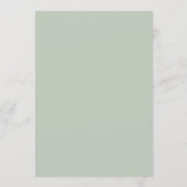 Menu Paysage Toile Mariage Vert Sauge Classique (Dos)