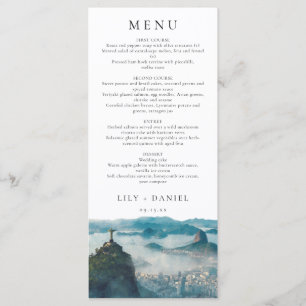 Menu Paysage urbain de Rio de Janeiro Aquarelle Mariage